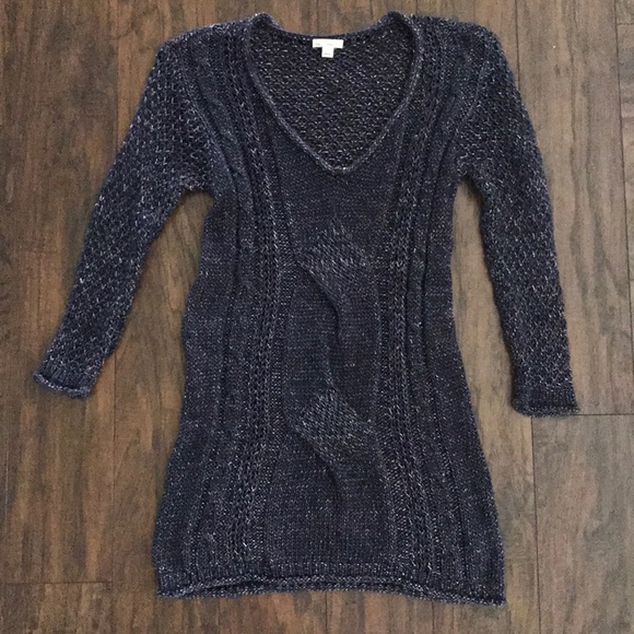 GAP Sweaters - Gap Blue 3/4 sleeve sweater chunky knit S Tall EUC